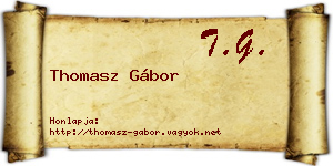 Thomasz Gábor névjegykártya